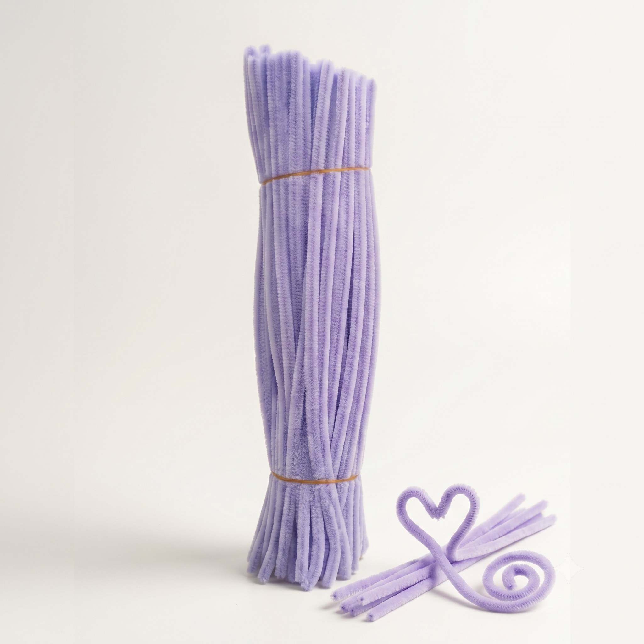 8mm Pipe Cleaner Plain 100pcs (Pastel Purple)