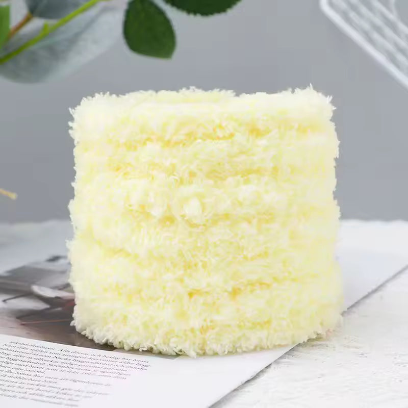 15mm Jumbo Coral Fleece Pipe Cleaners (1 meter - Pastel Yellow)