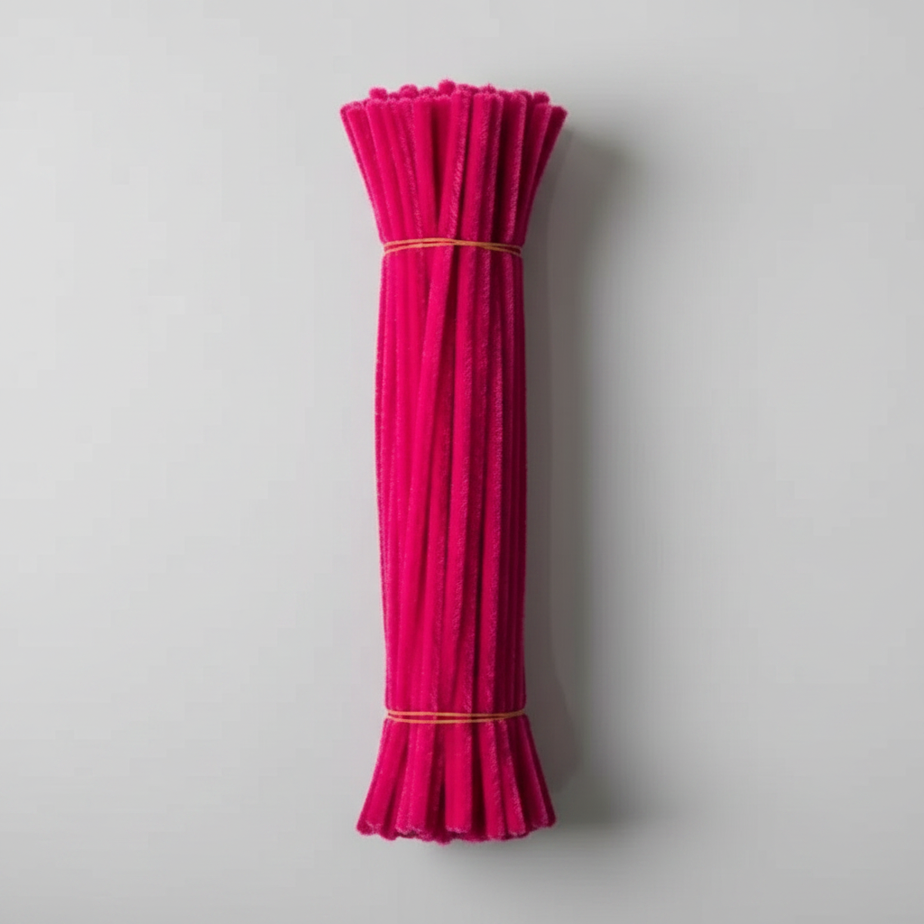 8mm Pipe Cleaner Plain 100pcs (Rani Pink)