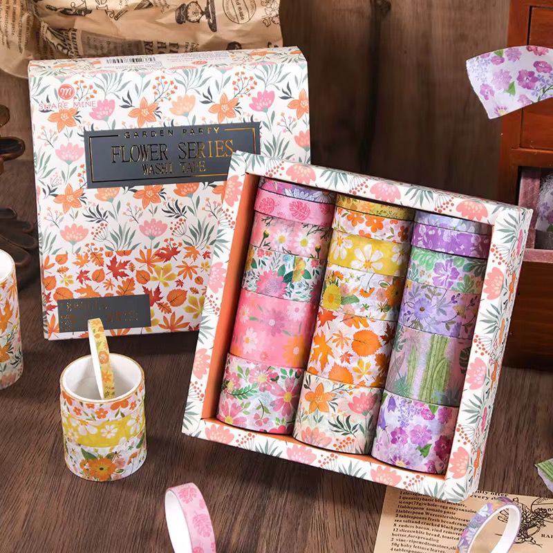 Washi Tape (Flower Series - 18 Rolls - 2 meter each)