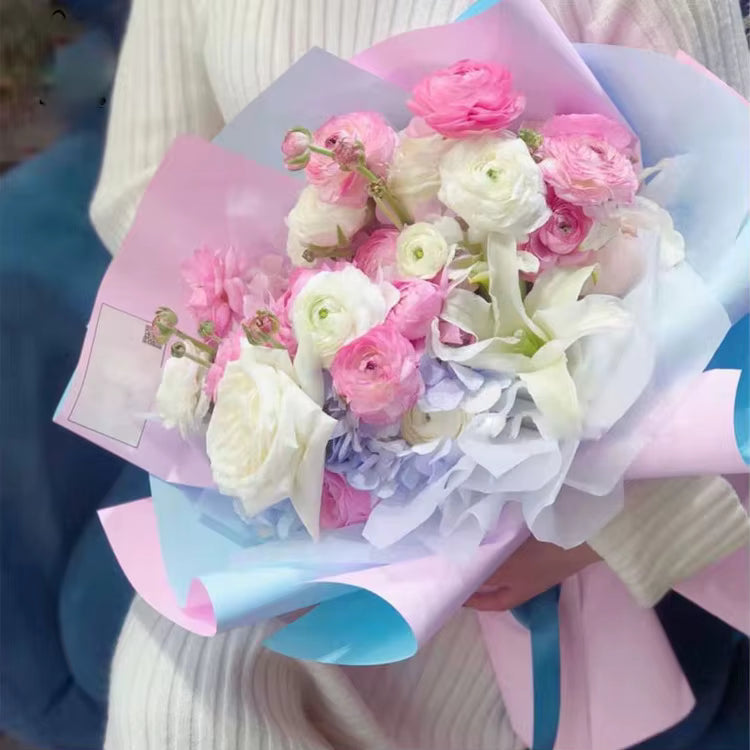 Double-Sided Wrapping Sheets (Pink/Light Pink - 20 Sheets)