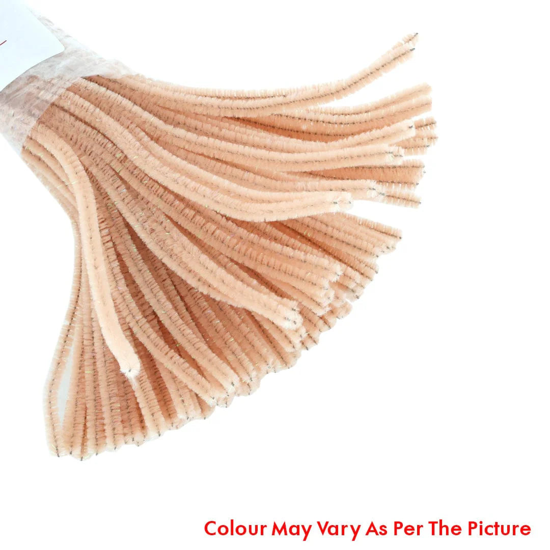 Pipe Cleaner Rainbow Glitter 100pcs (Beige)