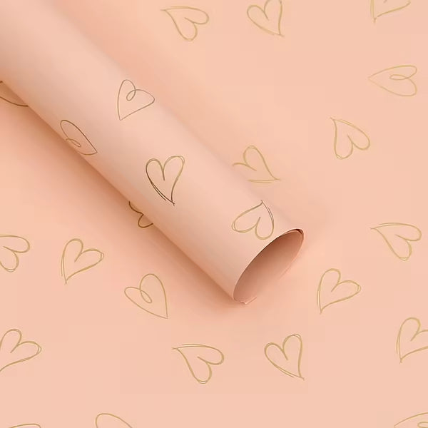 Wrapping Sheets Heart Print (Beige - 20 Sheets)