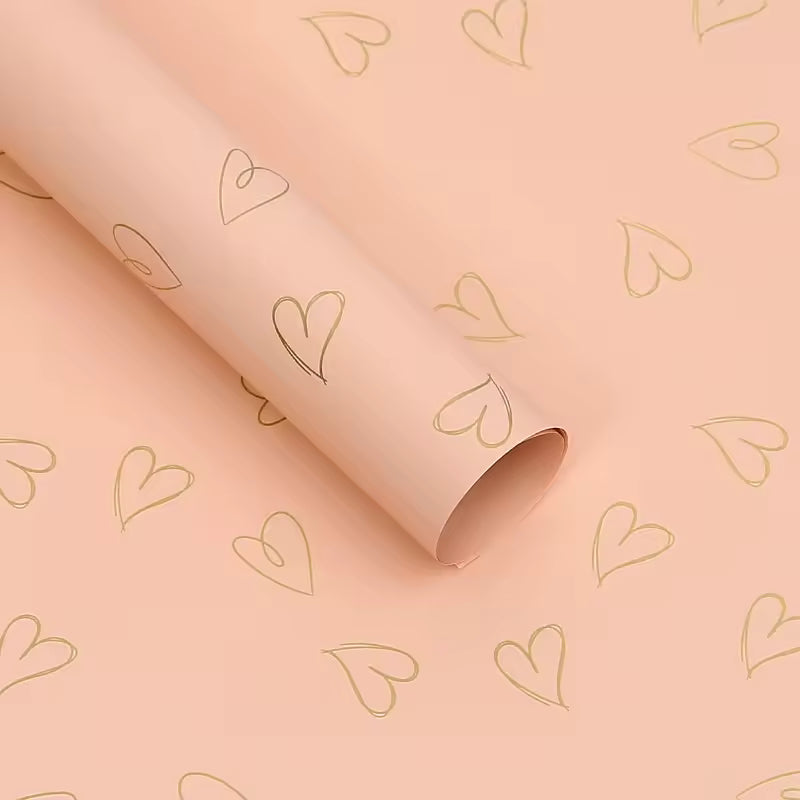 Wrapping Sheets Heart Print (Beige - 20 Sheets)