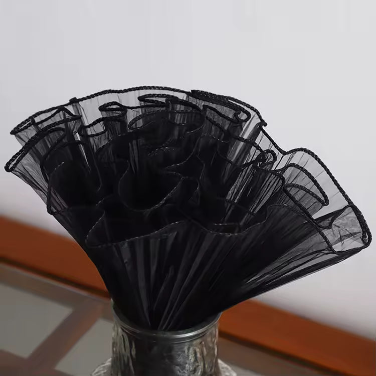 Wrinkled Wavy Wrapping Net (Black)
