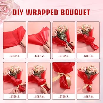 Wrapping Sheets Translucent Gold Border (A2 - Pink - 20 Sheets)