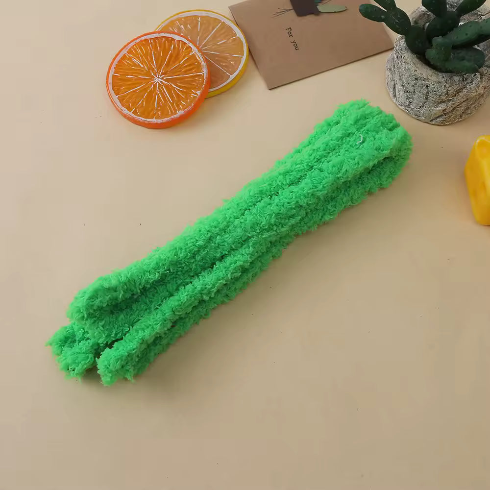 15mm Jumbo Coral Fleece Pipe Cleaners (1 meter - Green)