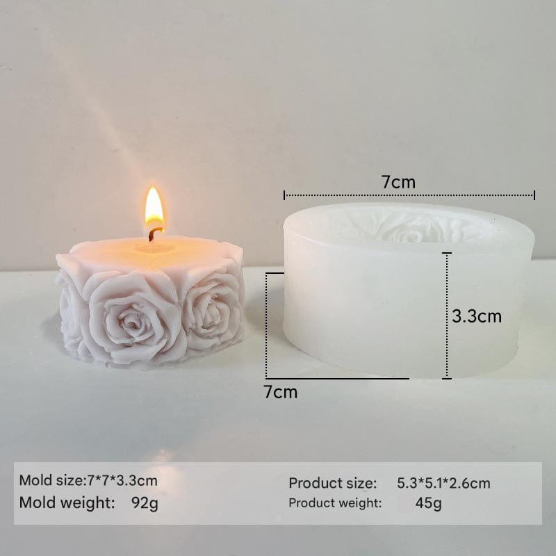 3D Rose Flower Pillar Soap & Candle Handmade Mould - 1 - Furxotic