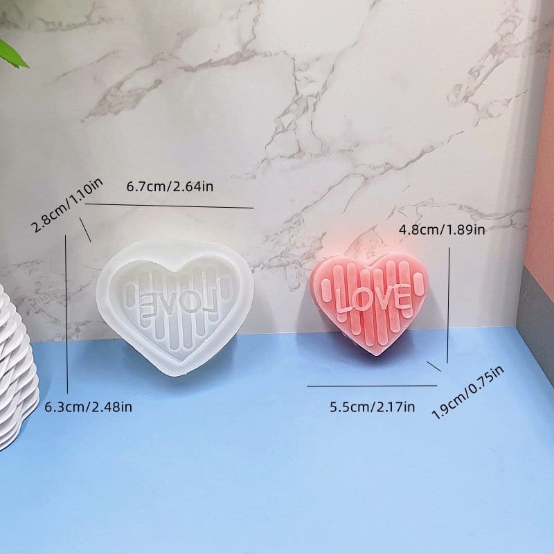 Heart & Love Text Candle & Soap Handmade Mould - 1 - Furxotic