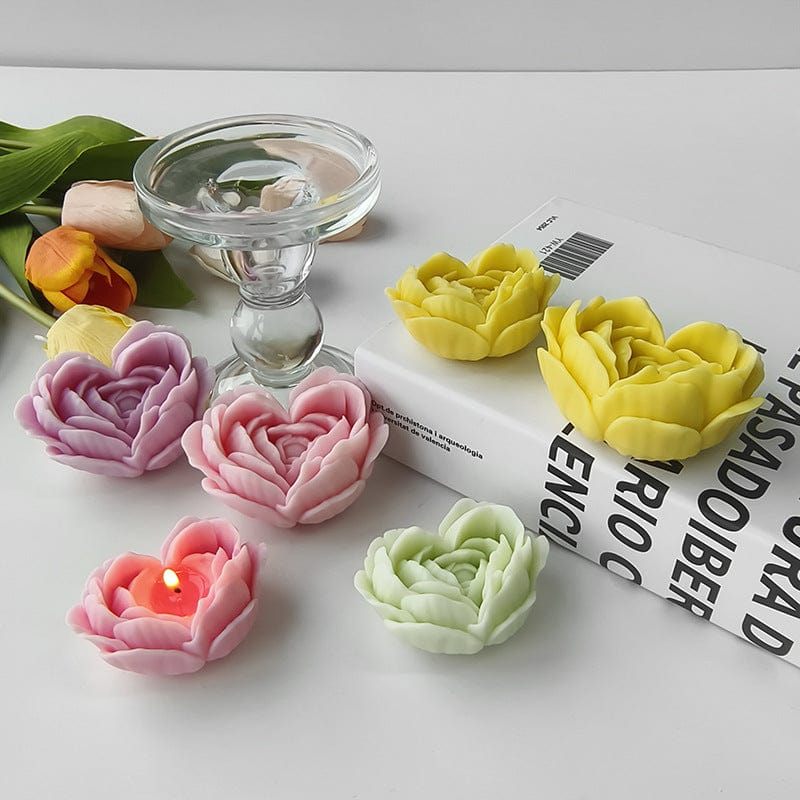 Big 3D Flower Heart Candle Handmade Mould - 2 - Furxotic