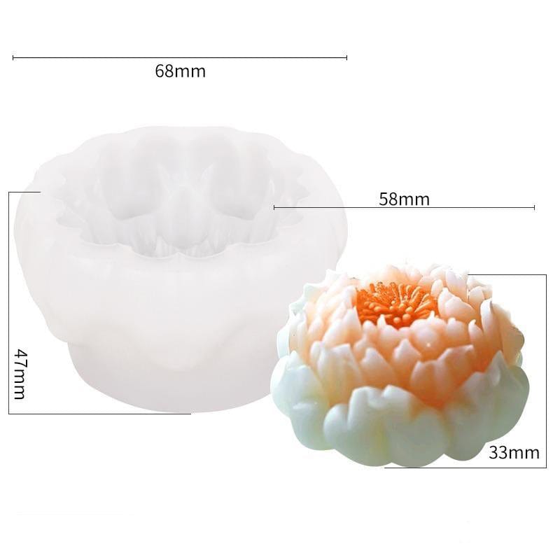 3D Lotus Blossom Flower Candle Handmade Mould - 1 - Furxotic
