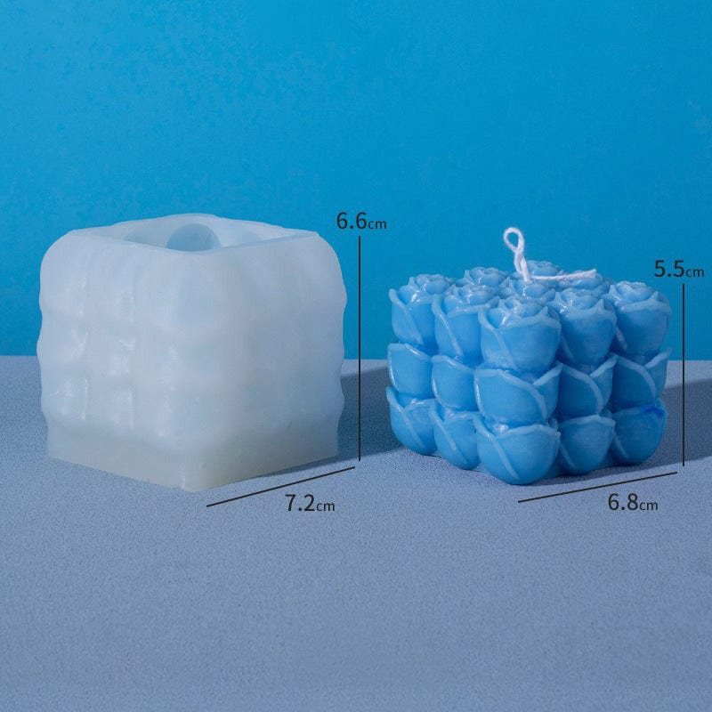 3D Rose Flower Cube Candle Handmade Mould - 1 - Furxotic