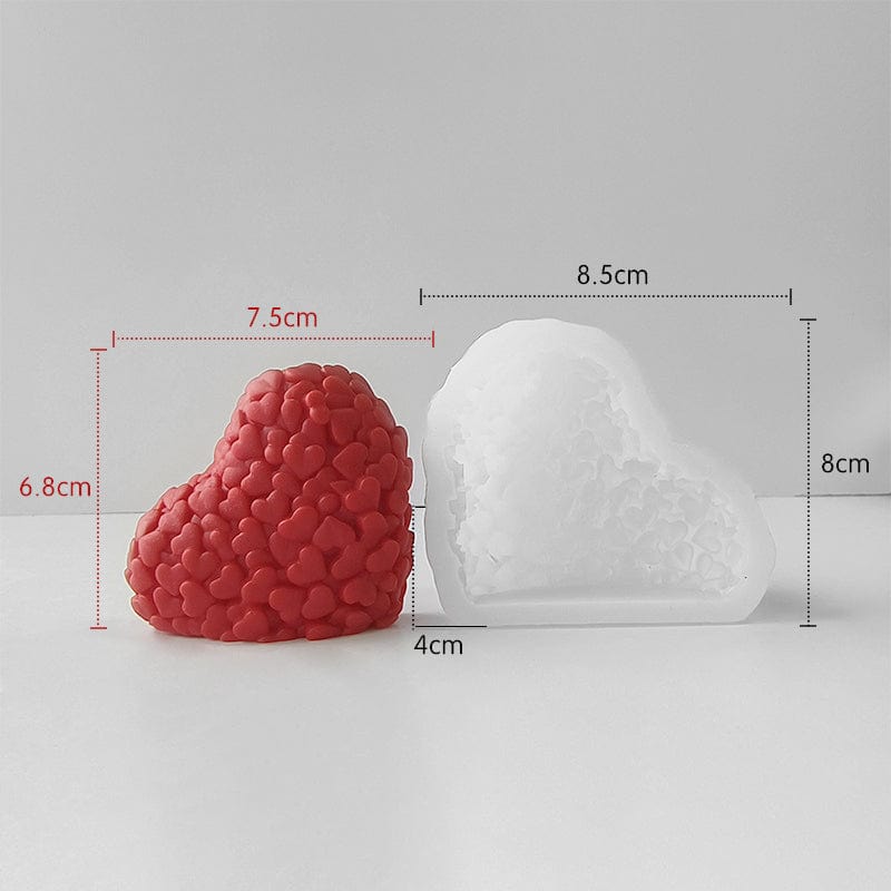 3D Hearts In Heart Soap & Candle Handmade Mould - 1 - Furxotic