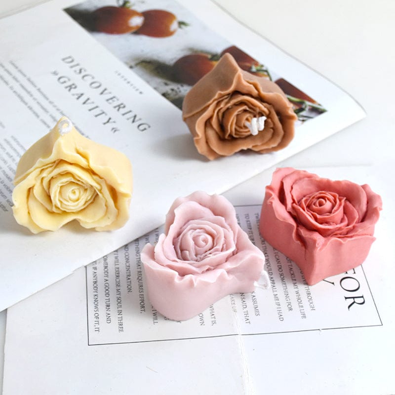 Heart Shape Rose Flower Soap & Candle Handmade Mould - 2 - Furxotic