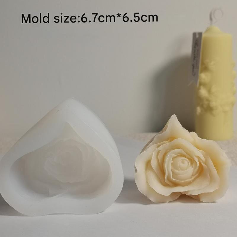 Heart Shape Rose Flower Soap & Candle Handmade Mould - 1 - Furxotic