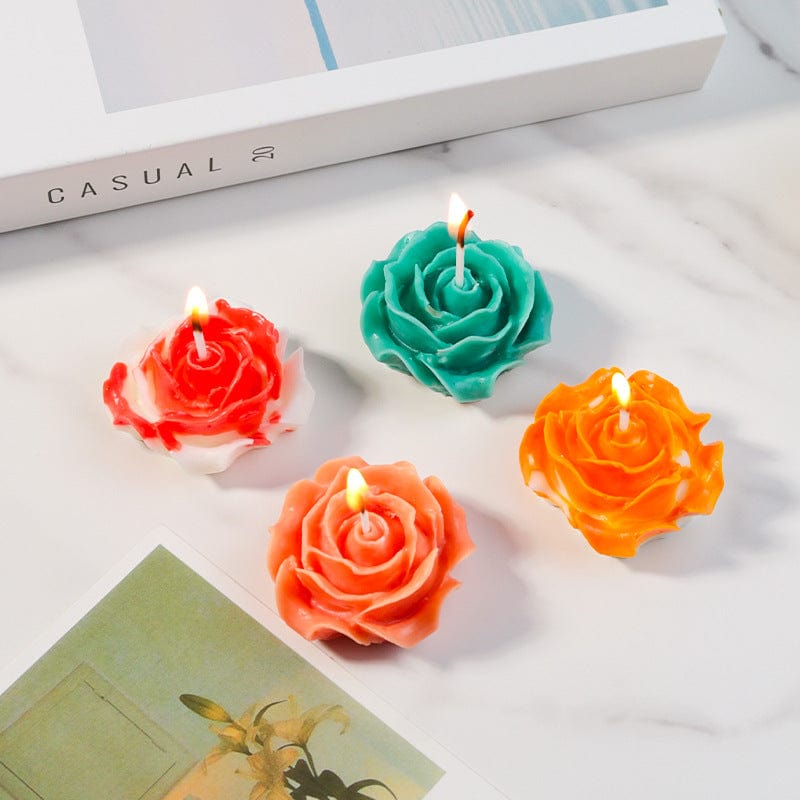 3D Rose Realistic Floral Candle Handmade Mould - 2 - Furxotic