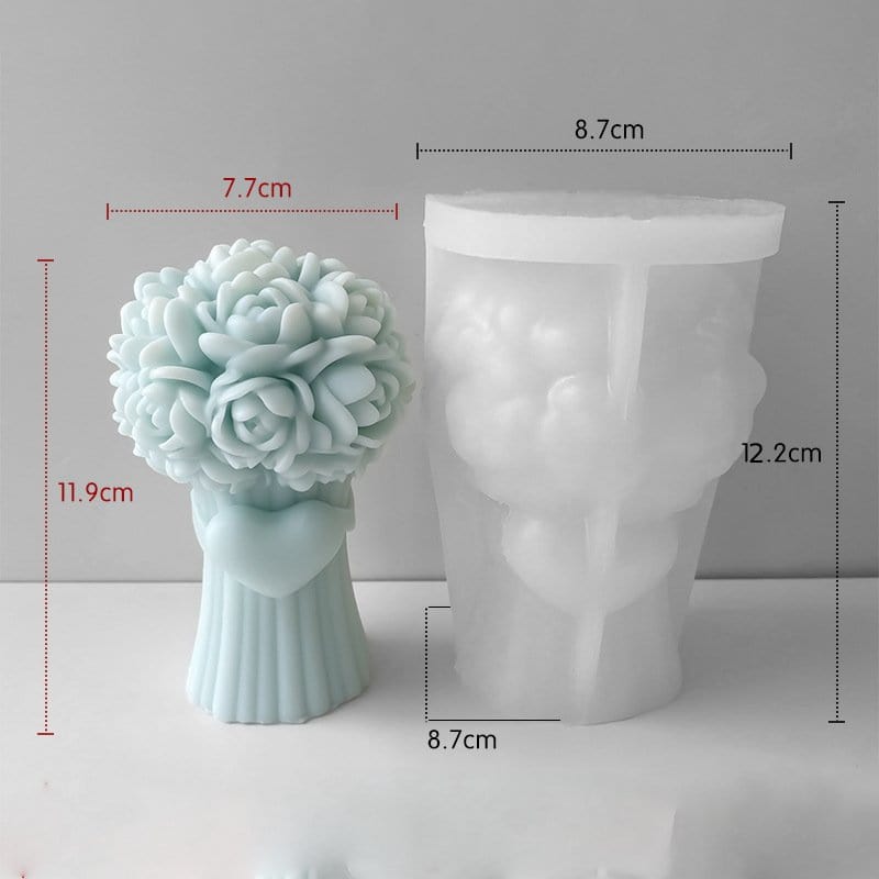 Rose Bouquet Candle Handmade Mould - 1 - Furxotic