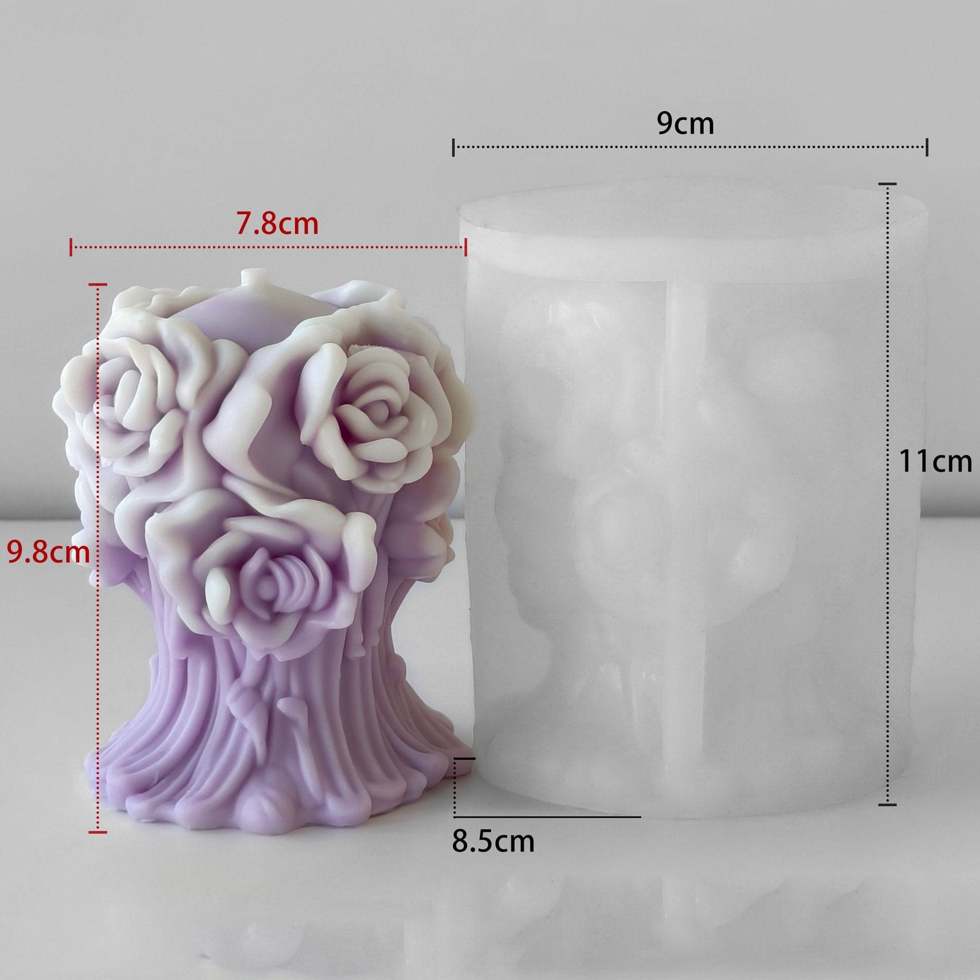 3D Rose Bouquet Candle Handmade Mould - 1 - Furxotic