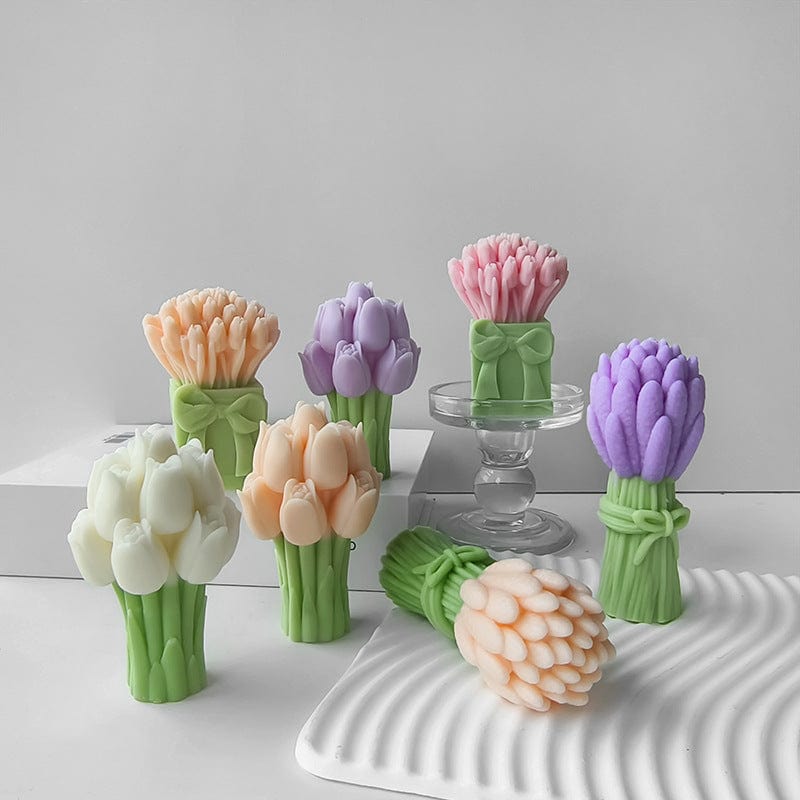 3D Tulip Bouquet Candle Handmade Mould - 2 - Furxotic
