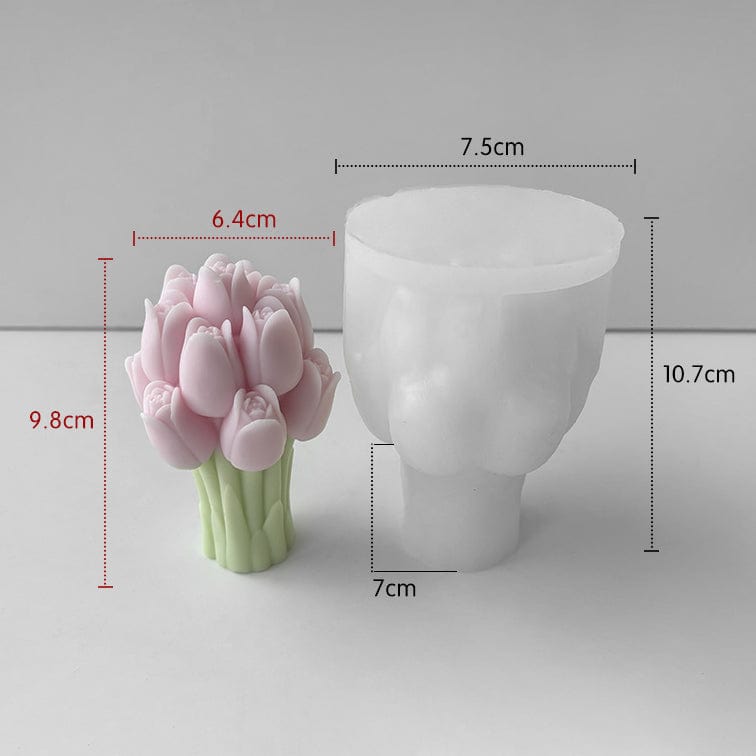 3D Tulip Bouquet Candle Handmade Mould - 1 - Furxotic