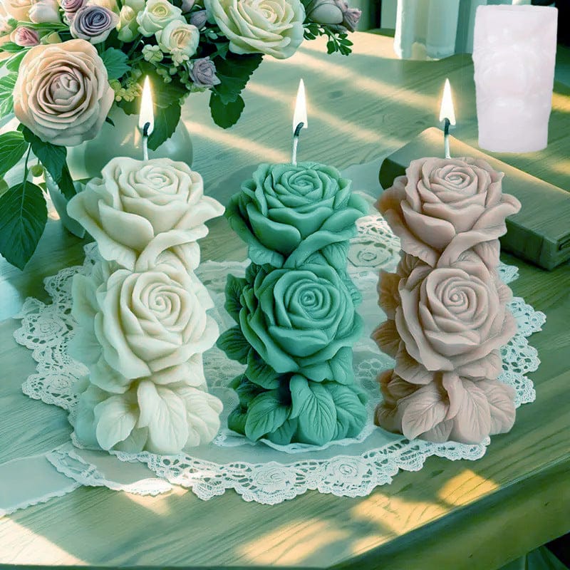 3D Rose Piller Candle Handmade Mould - 2 - Furxotic