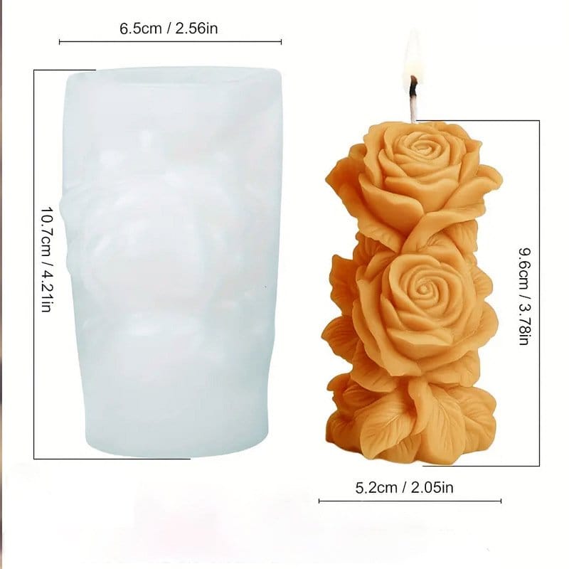 3D Rose Piller Candle Handmade Mould - 1 - Furxotic