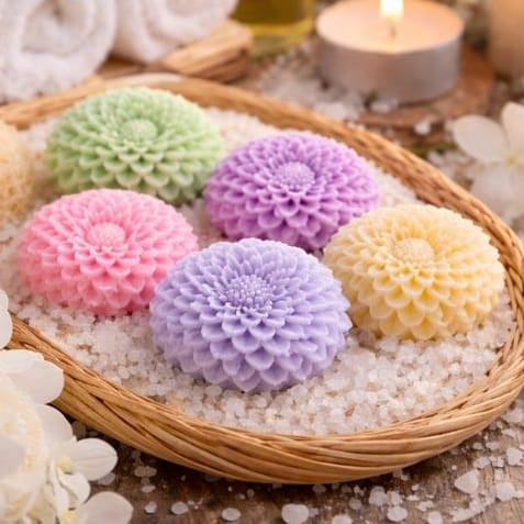 Small Dahlia Flower Candle Mould - 2 - Furxotic