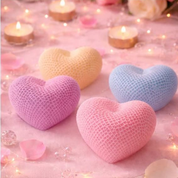 Chequered Heart Soap Candle Mould - 2 - Furxotic