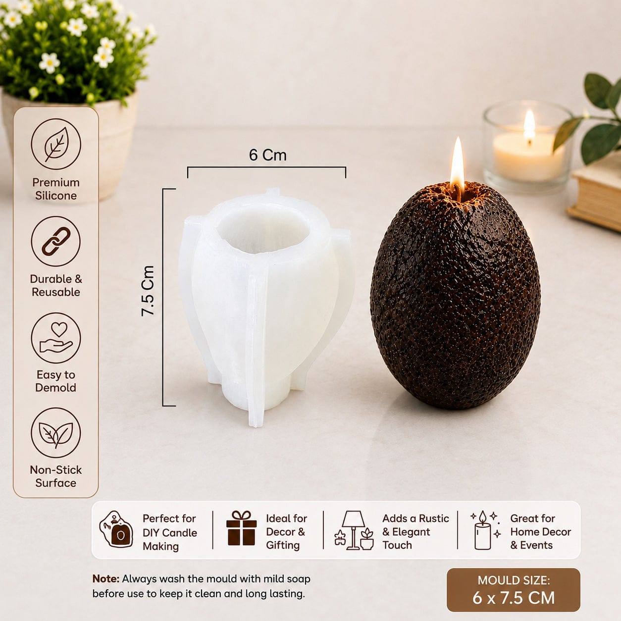 Avacado Candle Mould - 2 - Furxotic