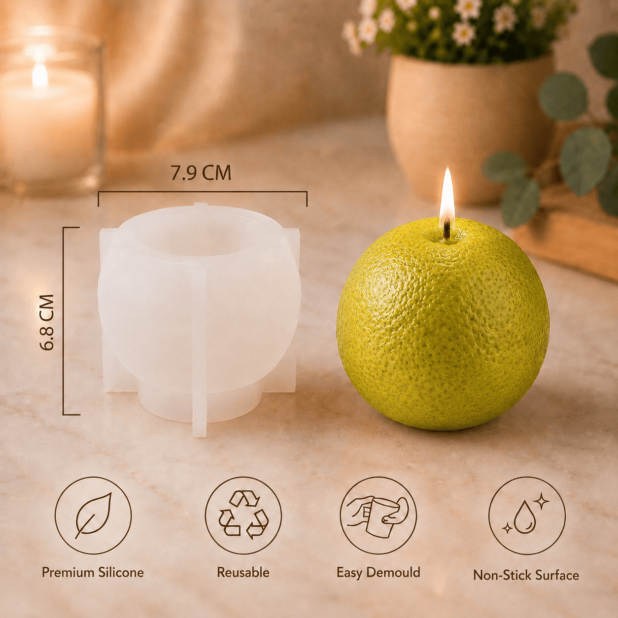 Sweet Lime Mousambi Candle Mould - 2 - Furxotic
