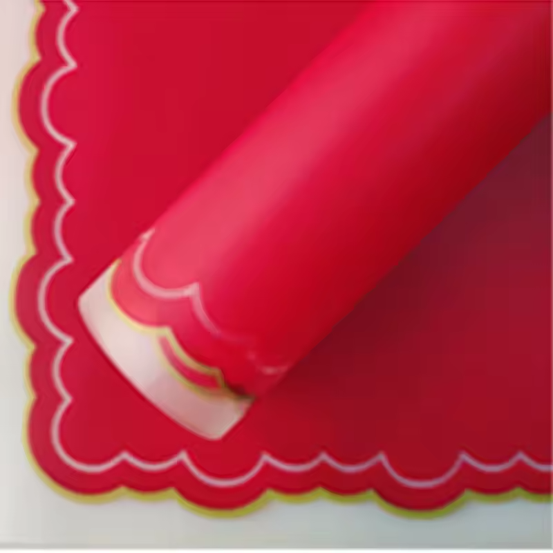 Wrapping Sheets Cloud Border (Red- 20 Sheets)