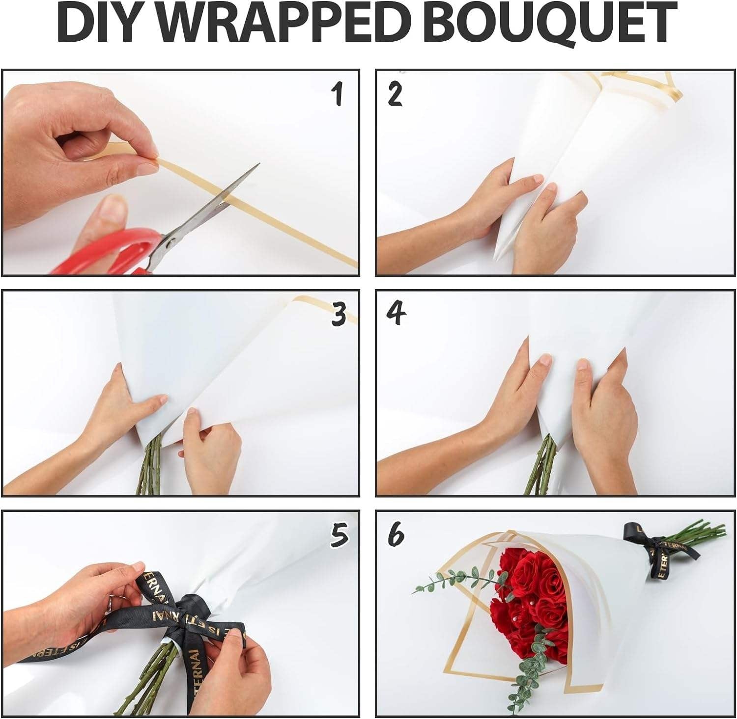 Wrapping Sheets Gold Border (A2 - White - 20 Sheets)