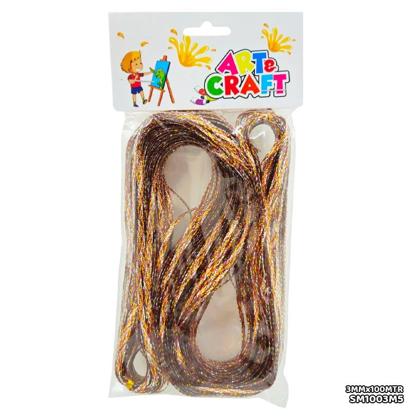 Shimmer Metallic Cord Thread — Multicolour (3mm x 100m)