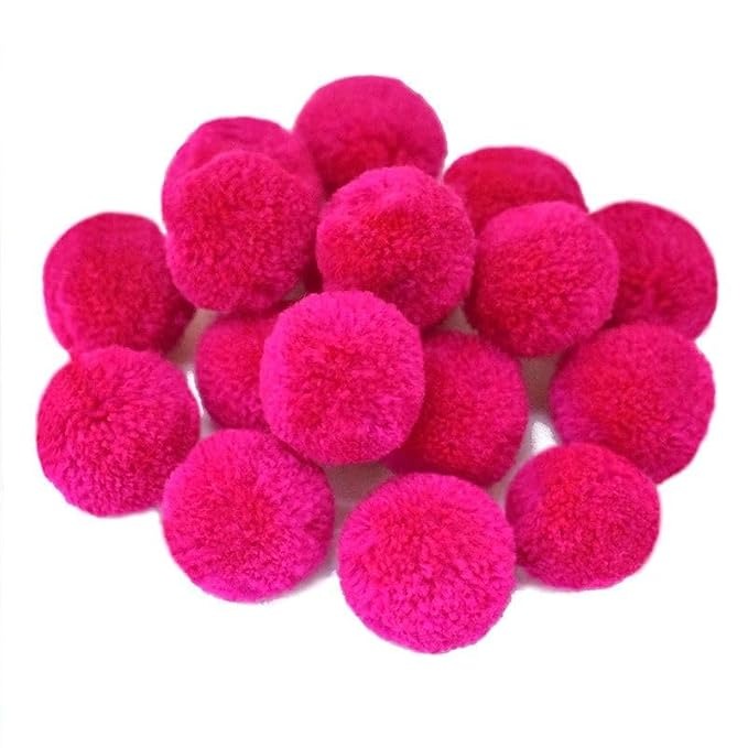 Pompom Balls - Pink- 2 cm - 100 Pieces