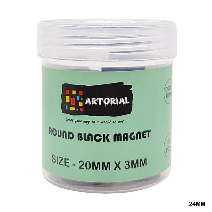 Round Magnet (Black - 20x3mm - 50pcs)