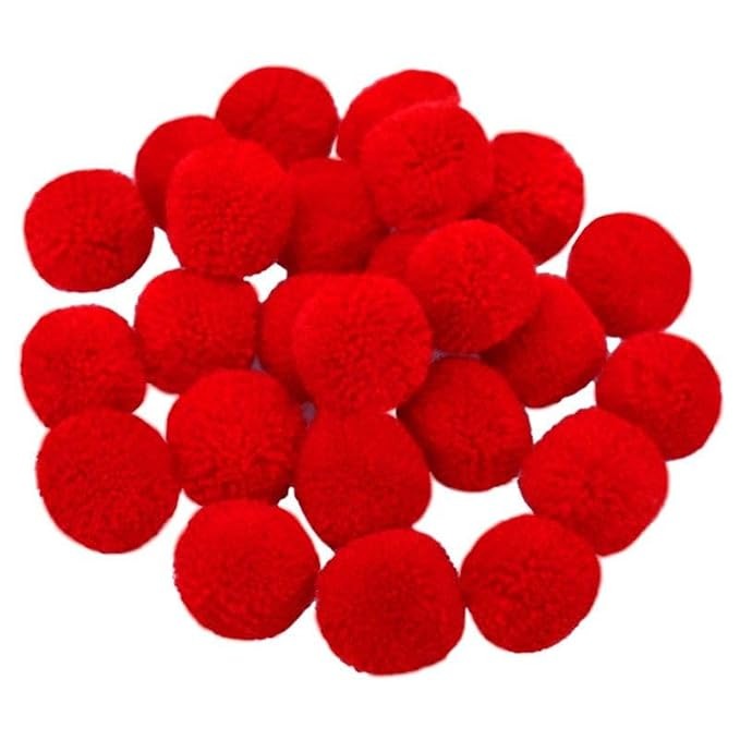 Pompom Balls - Red- 2 cm - 100 Pieces