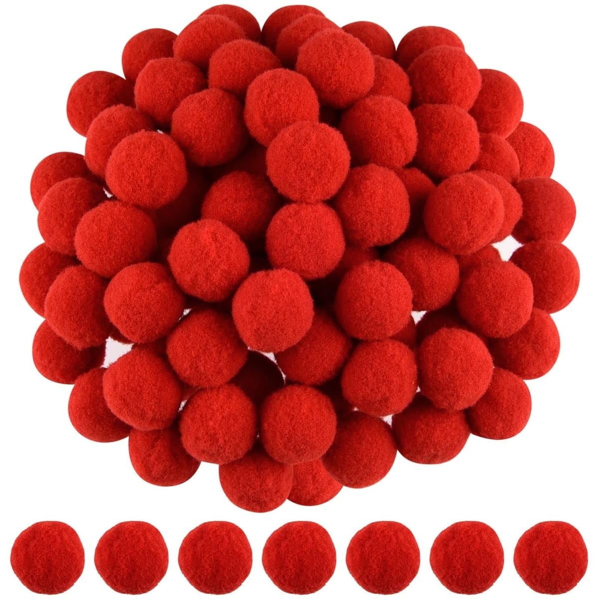Pompom Balls - Red- 2 cm - 100 Pieces