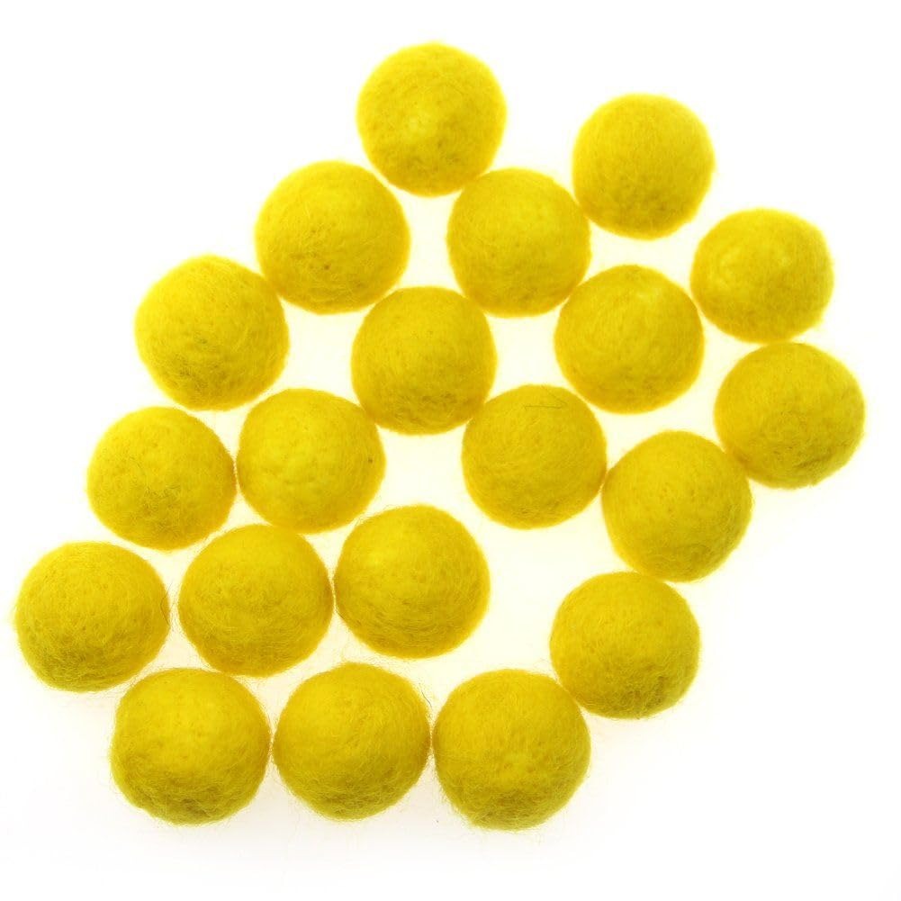 Pompom Balls - Yellow- 2 cm - 100 Pieces