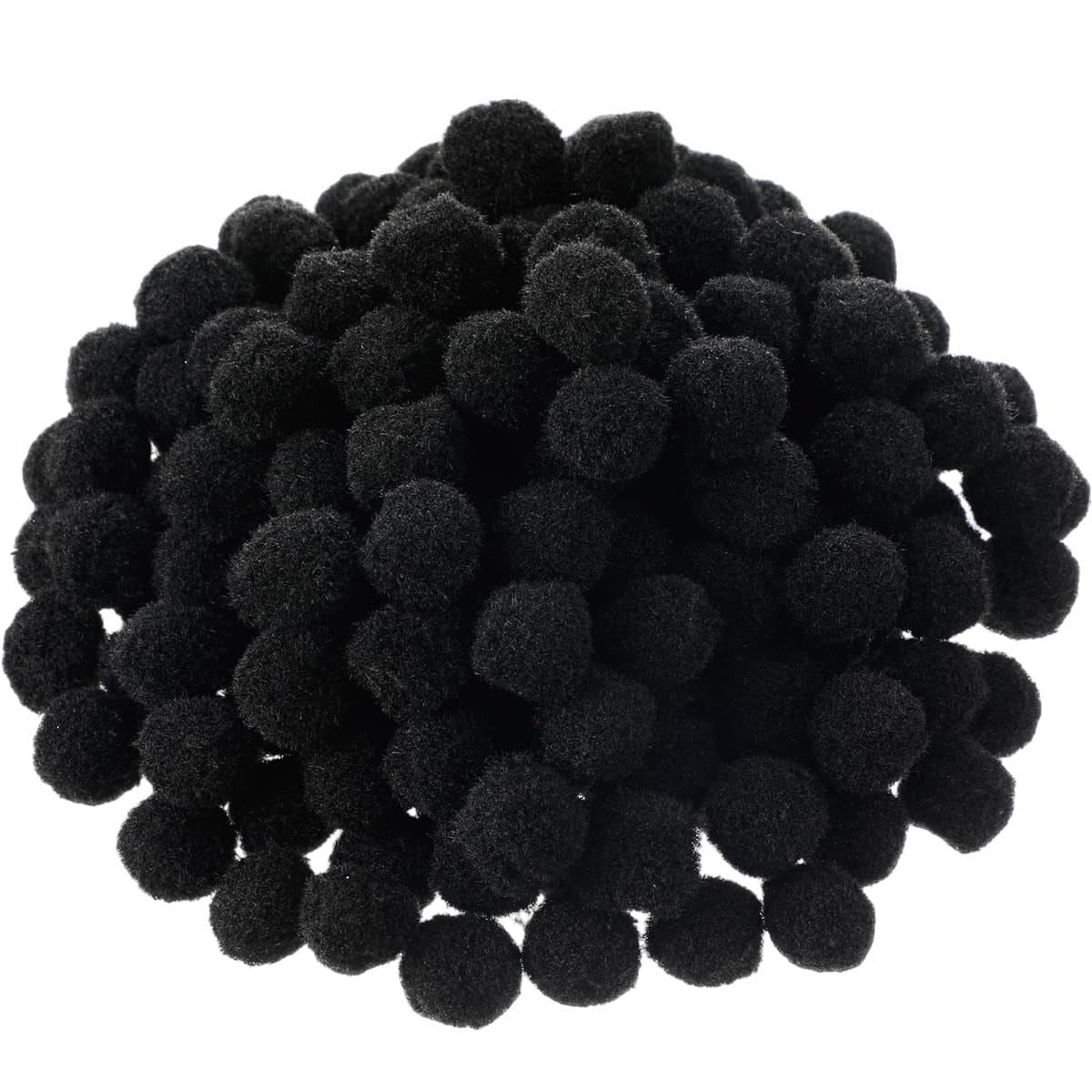 Pompom Balls - Black - 2 cm - 100 Pieces