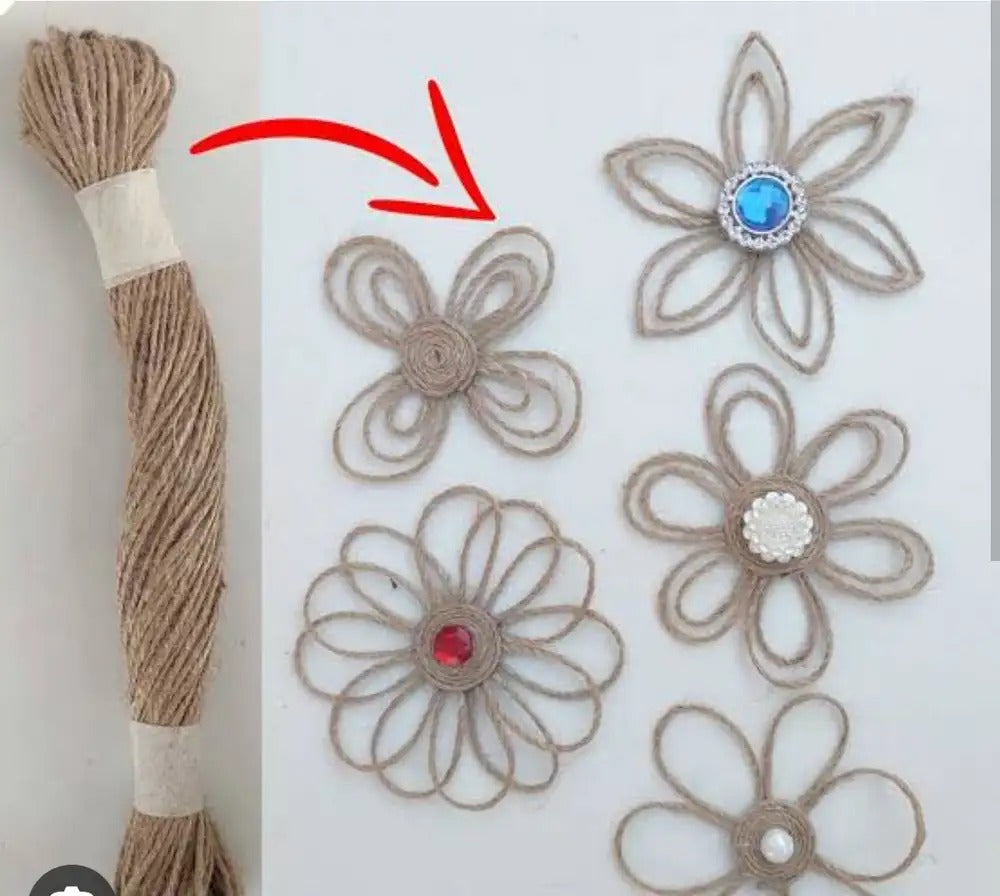 Plain Jute Thread Set — Natural Brown (Pack of 12)