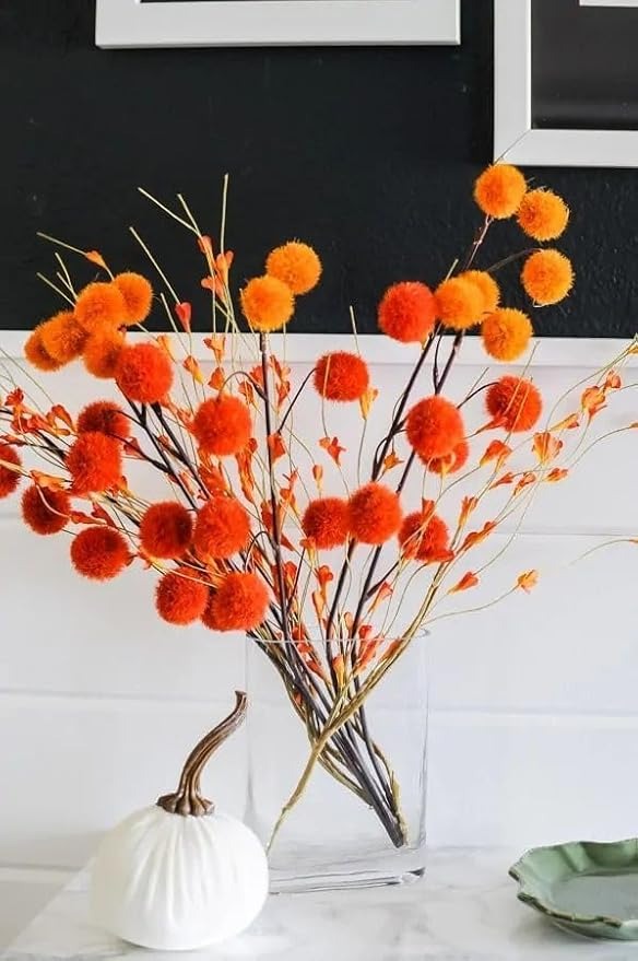 Pompom Balls - Orange- 2 cm - 100 Pieces