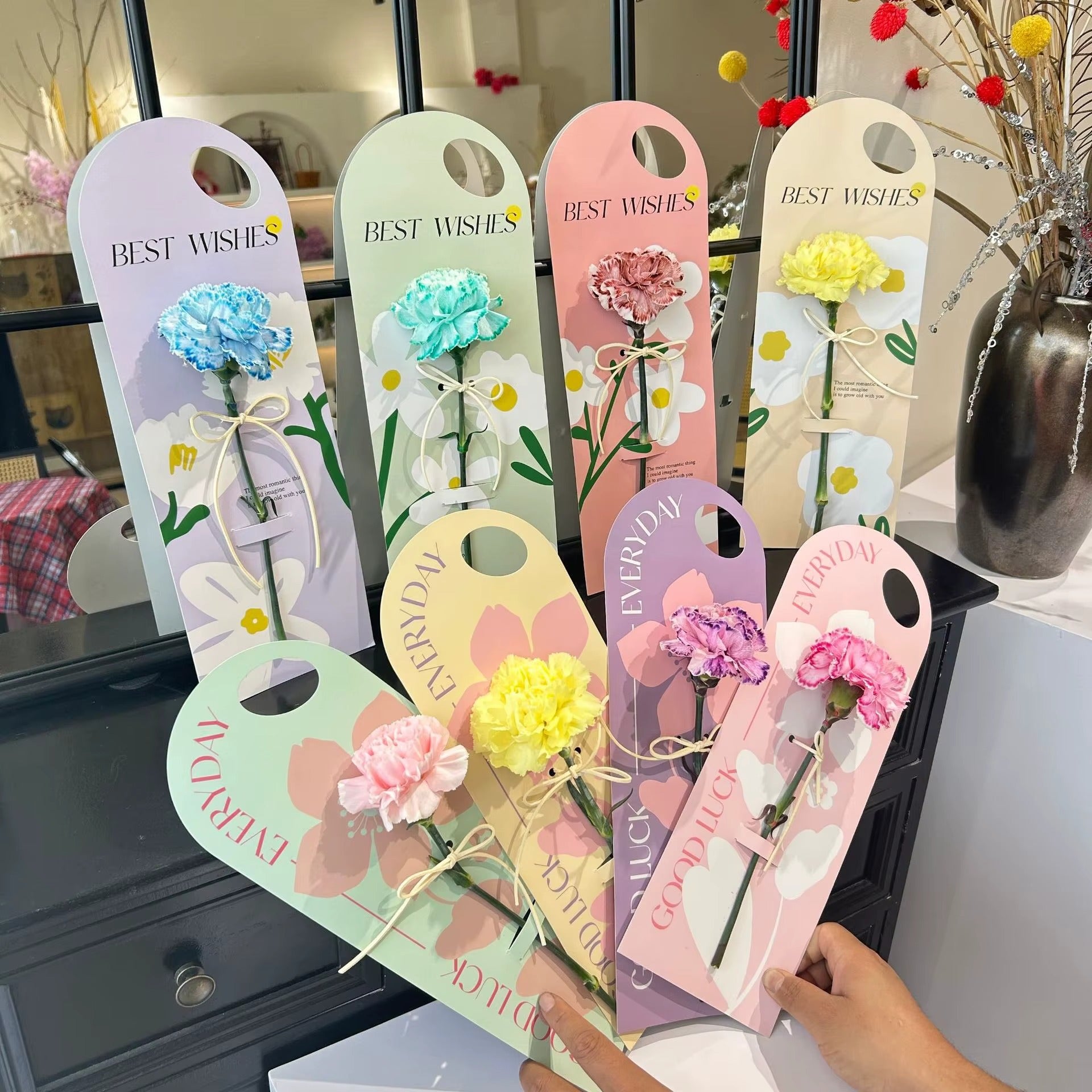 Best wishes Flower Card & Sleeve (Pack of 10)