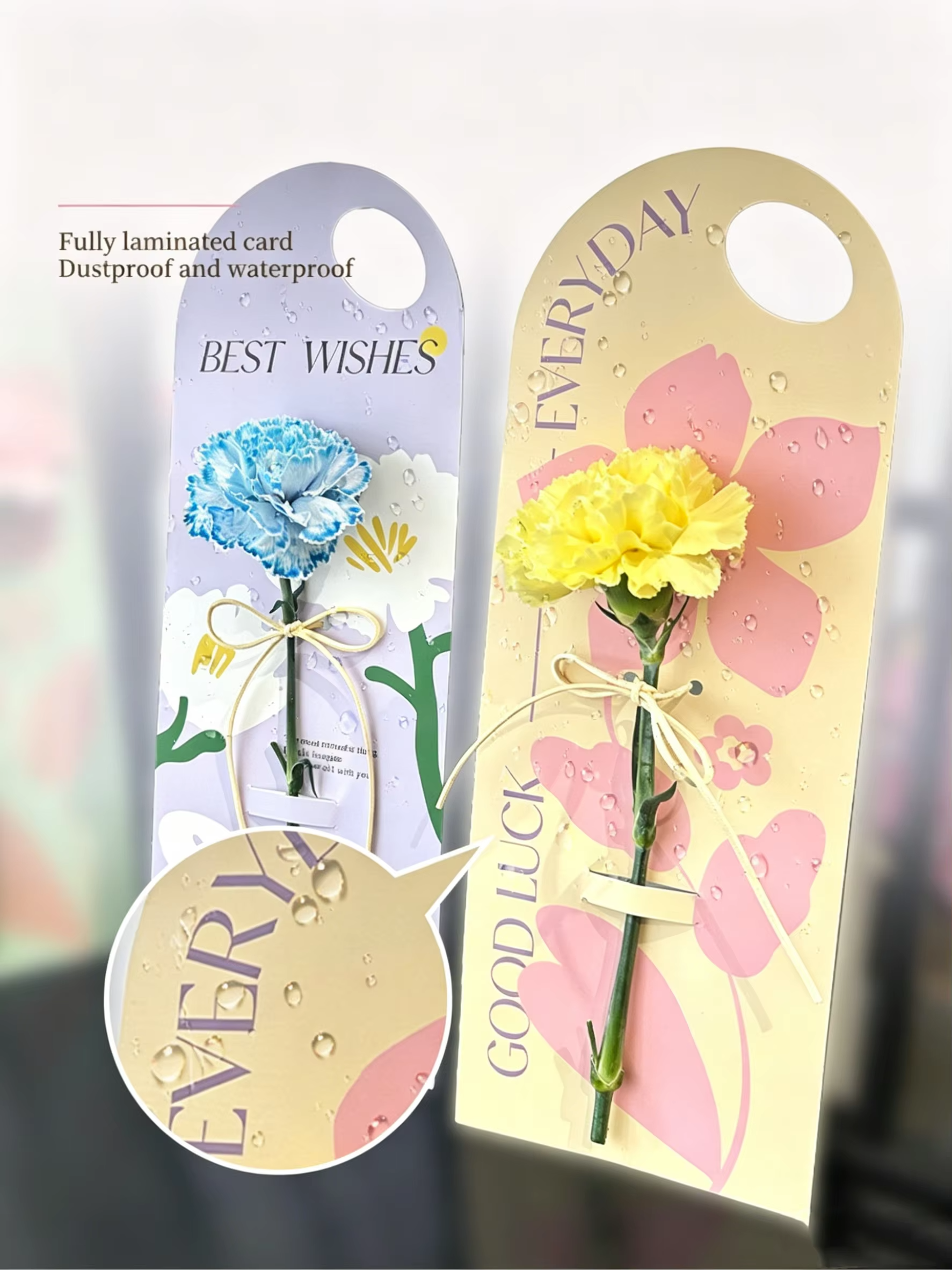 Best wishes Flower Card & Sleeve (Pack of 10)