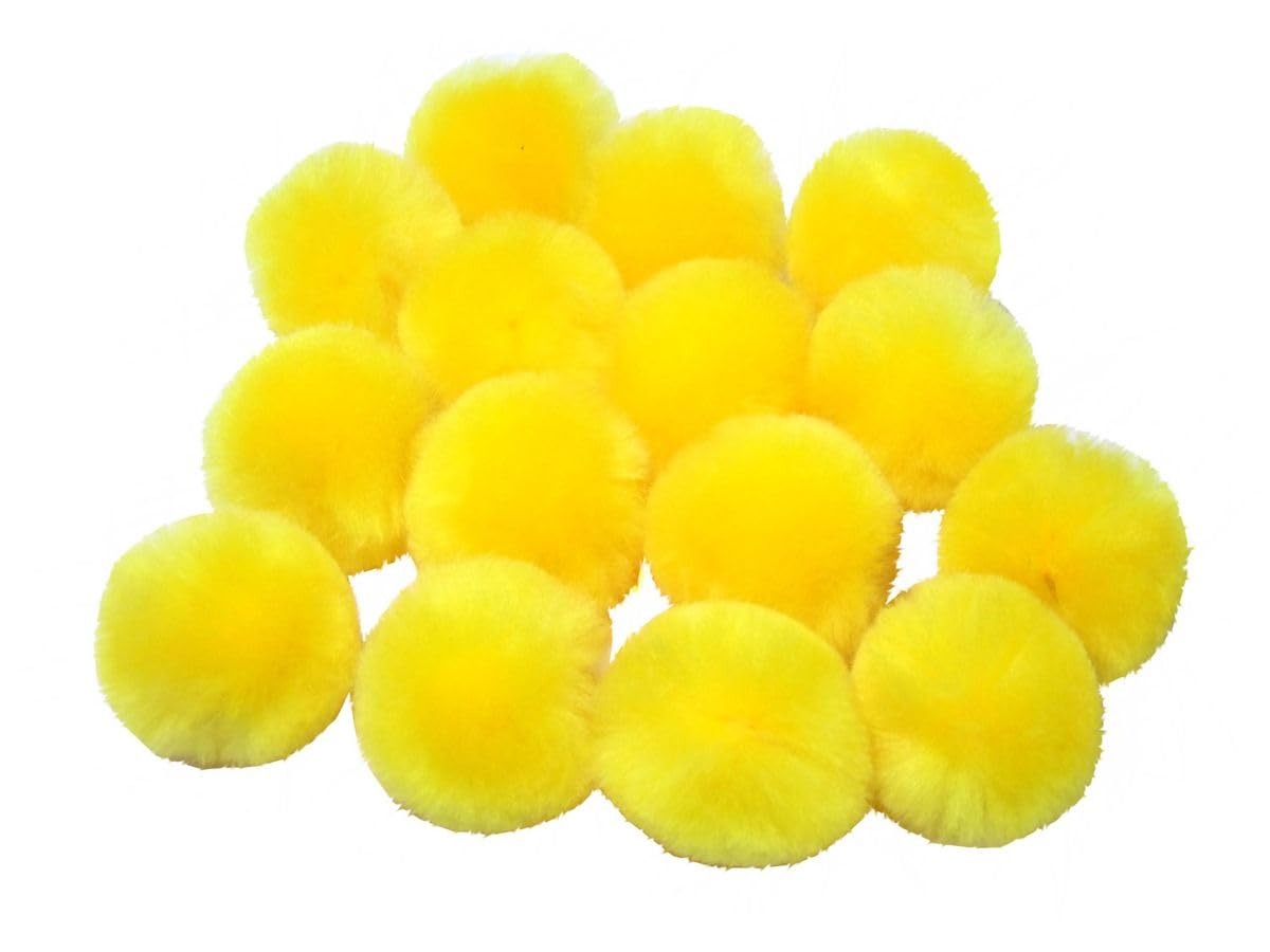 Pompom Balls - Yellow- 2 cm - 100 Pieces
