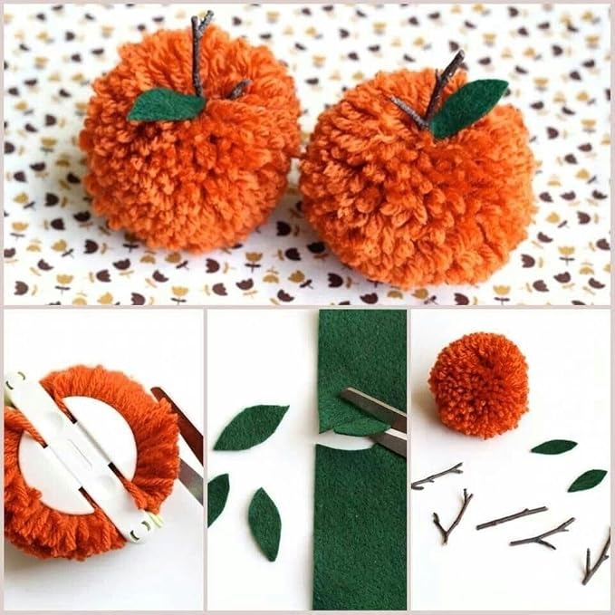 Pompom Balls - Orange- 2 cm - 100 Pieces