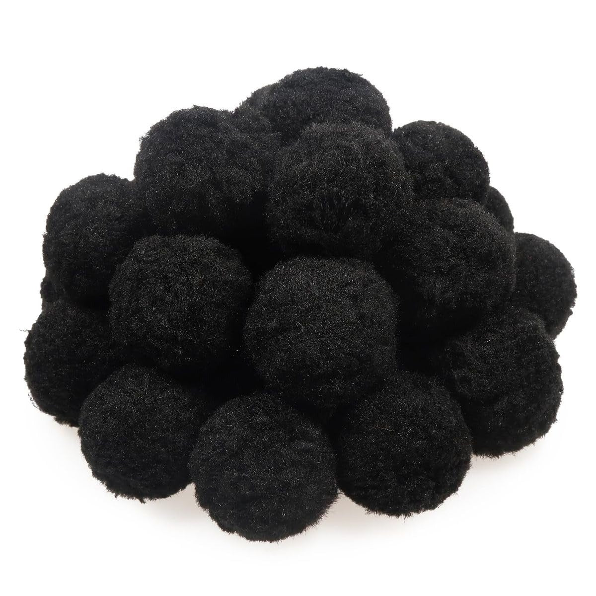 Pompom Balls - Black - 2 cm - 100 Pieces