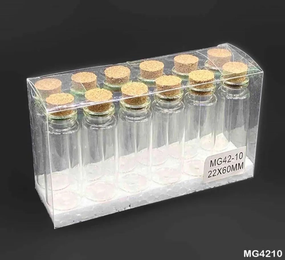Mini Message Glass Bottles (22x60mm - Pack of 12)