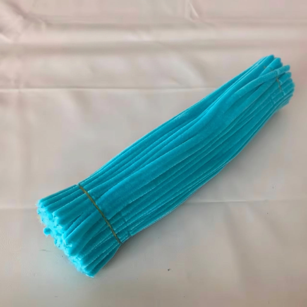 8mm Pipe Cleaner Plain 100pcs (Turquoise)