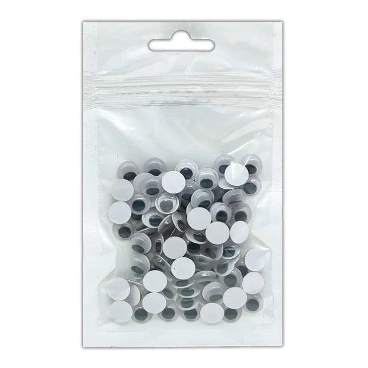 Round Googly Eyes - 8mm (115 Pieces)