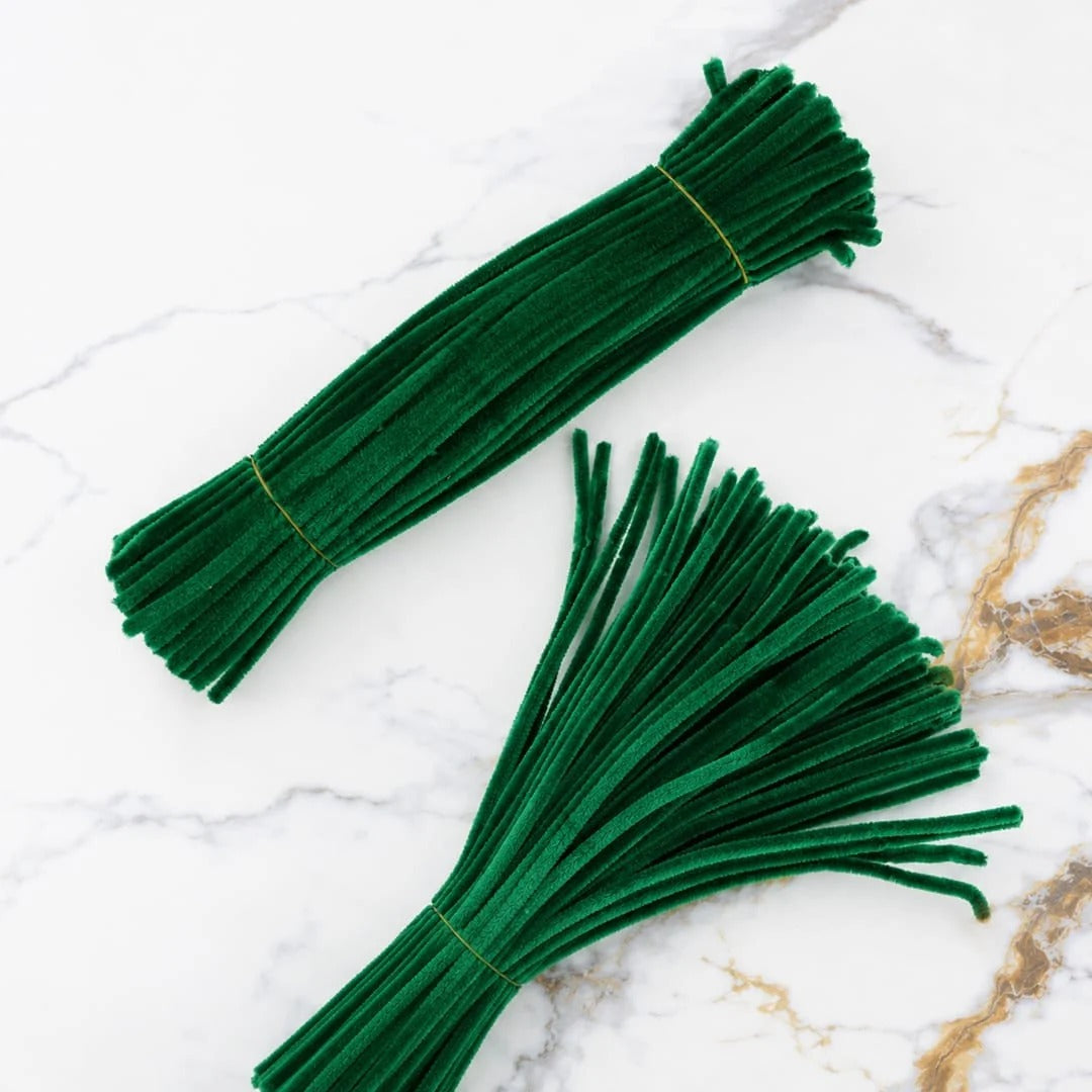 8mm Pipe Cleaner Plain 100pcs (Dark Green)